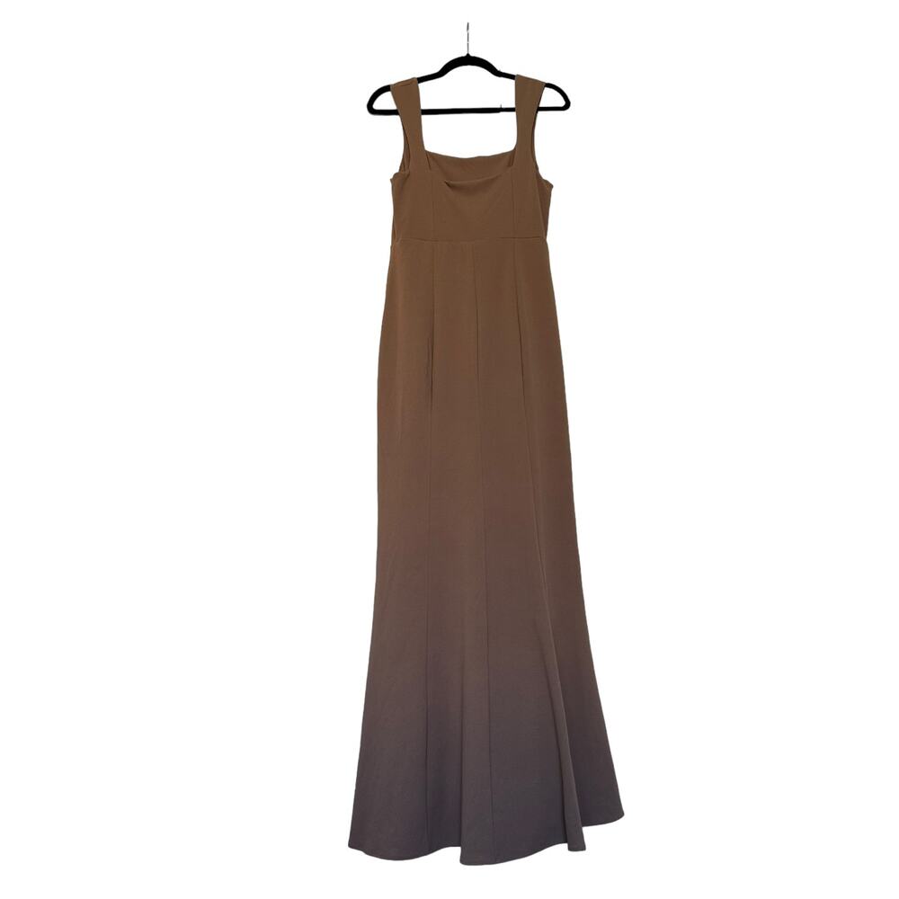 show me your mumu paris gown maxi dress dune brown stretch women large - Picture 7 of 13
